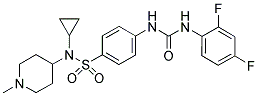 N-[4-(((CYCLOPROPYL(1-METHYLPIPERIDIN-4-YL))AMINO)SULPHONYL)PHENYL]-N'-(2,4-DIFLUOROPHENYL)UREA Struktur