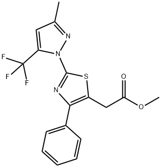 METHYL 2-(2-[3-METHYL-5-(TRIFLUOROMETHYL)-1H-PYRAZOL-1-YL]-4-PHENYL-1,3-THIAZOL-5-YL)ACETATE Struktur