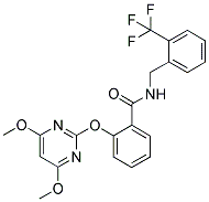 N-[2-(TRIFLUOROMETHYL)BENZYL]-2-[(4,6-DIMETHOXYPYRIMIDIN-2-YL)OXY]BENZAMIDE Struktur