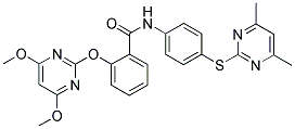 N-[4-[(4,6-DIMETHYLPYRIMIDIN-2-YL)THIO]PHENYL]-2-[(4,6-DIMETHOXYPYRIMIDIN-2-YL)OXY]BENZAMIDE Struktur