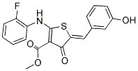 METHYL (5Z)-2-[(2-FLUOROPHENYL)AMINO]-5-(3-HYDROXYBENZYLIDENE)-4-OXO-4,5-DIHYDROTHIOPHENE-3-CARBOXYLATE Struktur