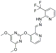 2-[1,2-DIAZA-3-[3-[(4,6-DIMETHOXYPYRIMIDIN-2-YL)OXY]PYRIDIN-2-YL]PROP-2-ENYL]-3-(TRIFLUOROMETHYL)PYRIDINE Struktur