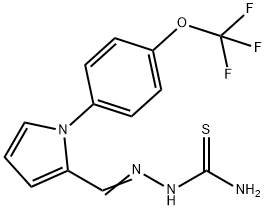 2-((Z)-(1-[4-(TRIFLUOROMETHOXY)PHENYL]-1H-PYRROL-2-YL)METHYLIDENE)-1-HYDRAZINECARBOTHIOAMIDE Struktur