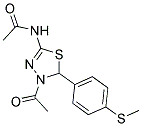 N-{4-ACETYL-5-[4-(METHYLTHIO)PHENYL]-4,5-DIHYDRO-1,3,4-THIADIAZOL-2-YL}ACETAMIDE Struktur