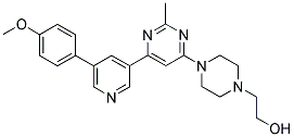 2-(4-(6-[5-(4-METHOXY-PHENYL)-PYRIDIN-3-YL]-2-METHYL-PYRIMIDIN-4-YL)-PIPERAZIN-1-YL)-ETHANOL Struktur