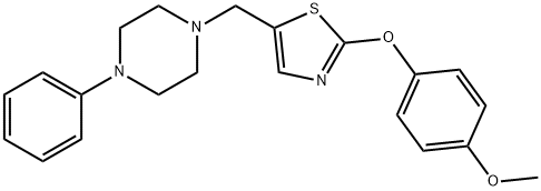 1-([2-(4-METHOXYPHENOXY)-1,3-THIAZOL-5-YL]METHYL)-4-PHENYLPIPERAZINE Struktur