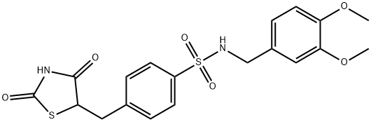 N-(3,4-DIMETHOXYBENZYL)-4-[(2,4-DIOXO-1,3-THIAZOLAN-5-YL)METHYL]BENZENESULFONAMIDE Struktur