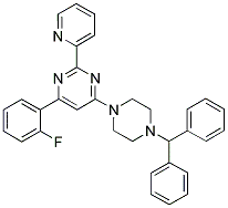 4-(4-BENZHYDRYL-PIPERAZIN-1-YL)-6-(2-FLUORO-PHENYL)-2-PYRIDIN-2-YL-PYRIMIDINE Struktur