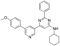 CYCLOHEXYL-(6-[5-(4-METHOXY-PHENYL)-PYRIDIN-3-YL]-2-PHENYL-PYRIMIDIN-4-YL)-AMINE Struktur