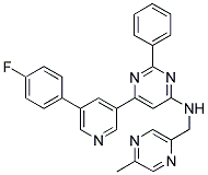 (6-[5-(4-FLUORO-PHENYL)-PYRIDIN-3-YL]-2-PHENYL-PYRIMIDIN-4-YL)-(5-METHYL-PYRAZIN-2-YLMETHYL)-AMINE Struktur