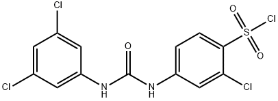 2-CHLORO-4-[3-(3,5-DICHLORO-PHENYL)-UREIDO]-BENZENESULFONYL CHLORIDE Struktur