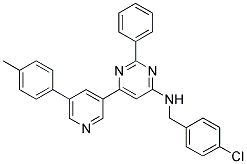 (4-CHLORO-BENZYL)-[2-PHENYL-6-(5-P-TOLYL-PYRIDIN-3-YL)-PYRIMIDIN-4-YL]-AMINE Struktur