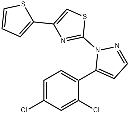 2-[5-(2,4-DICHLOROPHENYL)-1H-PYRAZOL-1-YL]-4-(2-THIENYL)-1,3-THIAZOLE Struktur