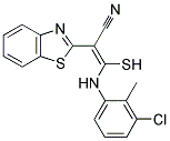 2-BENZOTHIAZOL-2-YL-3-(3-CHLORO-2-METHYL-PHENYLAMINO)-3-MERCAPTO-ACRYLONITRILE Struktur