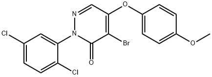 4-BROMO-2-(2,5-DICHLOROPHENYL)-5-(4-METHOXYPHENOXY)-3(2H)-PYRIDAZINONE Struktur