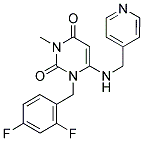 1-(2,4-DIFLUOROBENZYL)-3-METHYL-6-[(PYRIDIN-4-YLMETHYL)AMINO]PYRIMIDINE-2,4(1H,3H)-DIONE Struktur