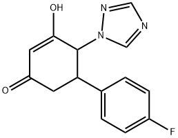 5-(4-FLUOROPHENYL)-3-HYDROXY-4-(1H-1,2,4-TRIAZOL-1-YL)-2-CYCLOHEXEN-1-ONE Struktur