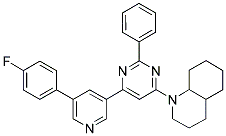 1-(6-[5-(4-FLUORO-PHENYL)-PYRIDIN-3-YL]-2-PHENYL-PYRIMIDIN-4-YL)-DECAHYDRO-QUINOLINE Struktur