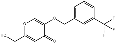 2-(HYDROXYMETHYL)-5-([3-(TRIFLUOROMETHYL)BENZYL]OXY)-4H-PYRAN-4-ONE Struktur