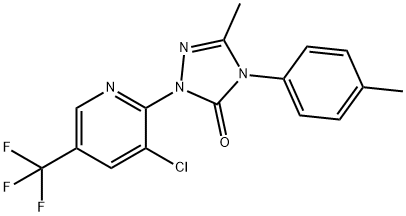 2-[3-CHLORO-5-(TRIFLUOROMETHYL)-2-PYRIDINYL]-5-METHYL-4-(4-METHYLPHENYL)-2,4-DIHYDRO-3H-1,2,4-TRIAZOL-3-ONE Struktur