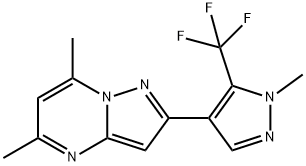 5,7-DIMETHYL-2-[1-METHYL-5-(TRIFLUOROMETHYL)-1H-PYRAZOL-4-YL]PYRAZOLO[1,5-A]PYRIMIDINE Struktur