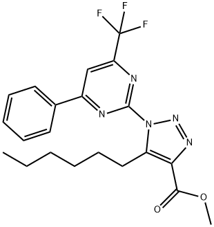 METHYL 5-HEXYL-1-[4-PHENYL-6-(TRIFLUOROMETHYL)-2-PYRIMIDINYL]-1H-1,2,3-TRIAZOLE-4-CARBOXYLATE Struktur