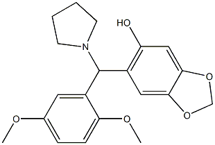 6-[(2,5-DIMETHOXYPHENYL)(1-PYRROLIDINYL)METHYL]-1,3-BENZODIOXOL-5-OL Struktur