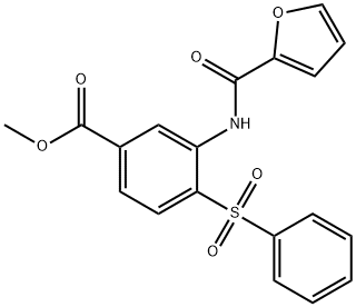 METHYL 3-[(2-FURYLCARBONYL)AMINO]-4-(PHENYLSULFONYL)BENZENECARBOXYLATE Struktur