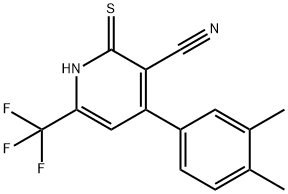 4-(3,4-DIMETHYL-PHENYL)-2-MERCAPTO-6-TRIFLUOROMETHYL-NICOTINONITRILE Struktur