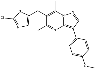 4-(6-[(2-CHLORO-1,3-THIAZOL-5-YL)METHYL]-5,7-DIMETHYLPYRAZOLO[1,5-A]PYRIMIDIN-3-YL)PHENYL METHYL ETHER Struktur