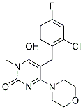 5-(2-CHLORO-4-FLUOROBENZYL)-6-HYDROXY-1-METHYL-4-MORPHOLIN-4-YLPYRIMIDIN-2(1H)-ONE Struktur