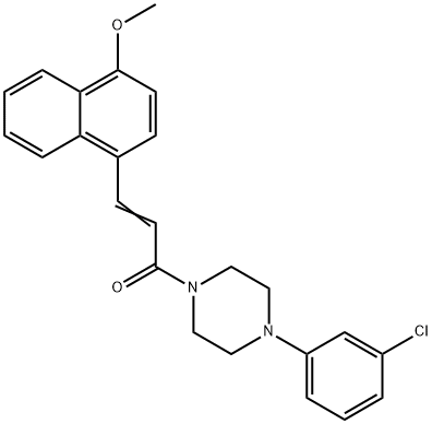 1-[4-(3-CHLOROPHENYL)PIPERAZINO]-3-(4-METHOXY-1-NAPHTHYL)-2-PROPEN-1-ONE Struktur