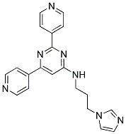 N-[3-(1H-IMIDAZOL-1-YL)PROPYL]-2,6-DIPYRIDIN-4-YLPYRIMIDIN-4-AMINE Struktur