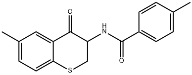 4-METHYL-N-(6-METHYL-4-OXO-3,4-DIHYDRO-2H-THIOCHROMEN-3-YL)BENZENECARBOXAMIDE Struktur