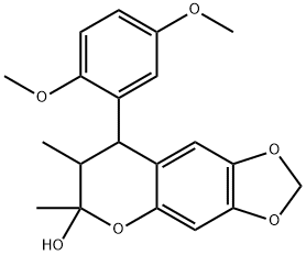 8-(2,5-DIMETHOXYPHENYL)-6,7-DIMETHYL-7,8-DIHYDRO-6H-[1,3]DIOXOLO[4,5-G]CHROMEN-6-OL Struktur