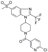 1-((6-CHLOROPYRIDIN-3-YL)CARBONYL)-4-[5-(METHYLSULFONYL)-2-(TRIFLUOROMETHYL)-(1H)-BENZIMIDAZOL-1-YL]PIPERIDINE Struktur