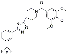 4-[3-(3-(TRIFLUOROMETHYL)PHENYL)-1,2,4-OXADIAZOL-5-YL]-1-(3,4,5-TRIMETHOXYBENZOYL)PIPERIDINE Struktur