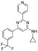 N-CYCLOPROPYL-2-PYRIDIN-4-YL-6-[3-(TRIFLUOROMETHYL)PHENYL]PYRIMIDIN-4-AMINE Struktur