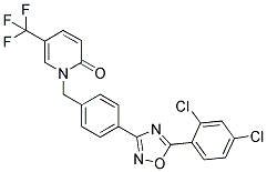 1-[4-[5-(2,4-DICHLOROPHENYL)-1,2,4-OXADIAZOL-3-YL]BENZYL]-5-(TRIFLUOROMETHYL)-2-PYRIDONE Struktur