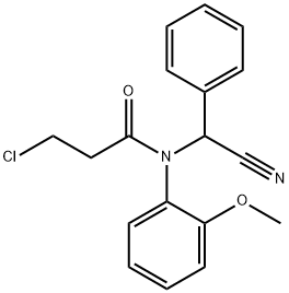 3-CHLORO-N-[CYANO(PHENYL)METHYL]-N-(2-METHOXYPHENYL)PROPANAMIDE Struktur