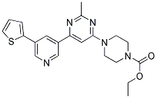 4-[2-METHYL-6-(5-THIOPHEN-2-YL-PYRIDIN-3-YL)-PYRIMIDIN-4-YL]-PIPERAZINE-1-CARBOXYLIC ACID ETHYL ESTER Struktur