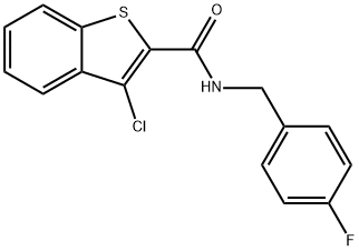 3-CHLORO-N-(4-FLUOROBENZYL)-1-BENZOTHIOPHENE-2-CARBOXAMIDE Struktur