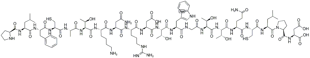 H-PRO-LEU-PHE-CYS-ALA-THR-LYS-ASN-ARG-ASP-THR-TRP-GLY-THR-THR-GLN-CYS-LEU-PRO-ASP-OH Struktur