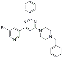 4-(4-BENZYL-PIPERAZIN-1-YL)-6-(5-BROMO-PYRIDIN-3-YL)-2-PHENYL-PYRIMIDINE Struktur