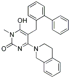 5-BIPHENYL-2-YLMETHYL-4-(3,4-DIHYDRO-1H-ISOQUINOLIN-2-YL)-6-HYDROXY-1-METHYL-1H-PYRIMIDIN-2-ONE Structure