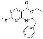 ETHYL 4-(2,3-DIHYDRO-1H-INDOL-1-YL)-2-(METHYLTHIO)PYRIMIDINE-5-CARBOXYLATE Struktur