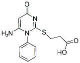 3-[(6-AMINO-4-OXO-1-PHENYL-1,4-DIHYDROPYRIMIDIN-2-YL)THIO]PROPANOIC ACID Struktur