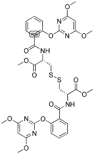 [(2S)-2-[2-[(4,6-DIMETHOXYPYRIMIDIN-2-YL)OXY]BENZAMIDO]-3-MERCAPTOPROPANOIC ACID, METHYL ESTER], DISULFIDE Struktur