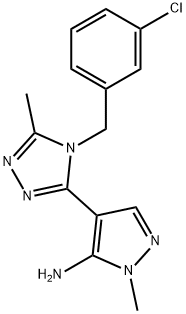 4-[4-(3-CHLOROBENZYL)-5-METHYL-4H-1,2,4-TRIAZOL-3-YL]-1-METHYL-1H-PYRAZOL-5-AMINE Struktur