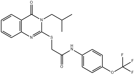 2-[(3-ISOBUTYL-4-OXO-3,4-DIHYDRO-2-QUINAZOLINYL)SULFANYL]-N-[4-(TRIFLUOROMETHOXY)PHENYL]ACETAMIDE Struktur